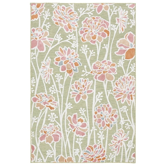 SAFAVIEH Cabana Iskra Floral Indoor/Outdoor Area Rug, Green/Pink, 2'7" x 5'