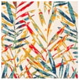 thumbnail image 1 of SAFAVIEH Cabana Jacinth Botanical Indoor/Outdoor Area Rug, Ivory/Navy, 3' x 3' Square, 1 of 14