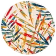 thumbnail image 1 of SAFAVIEH Cabana Jacinth Botanical Indoor/Outdoor Area Rug, Ivory/Navy, 6'7" x 6'7" Round, 1 of 10