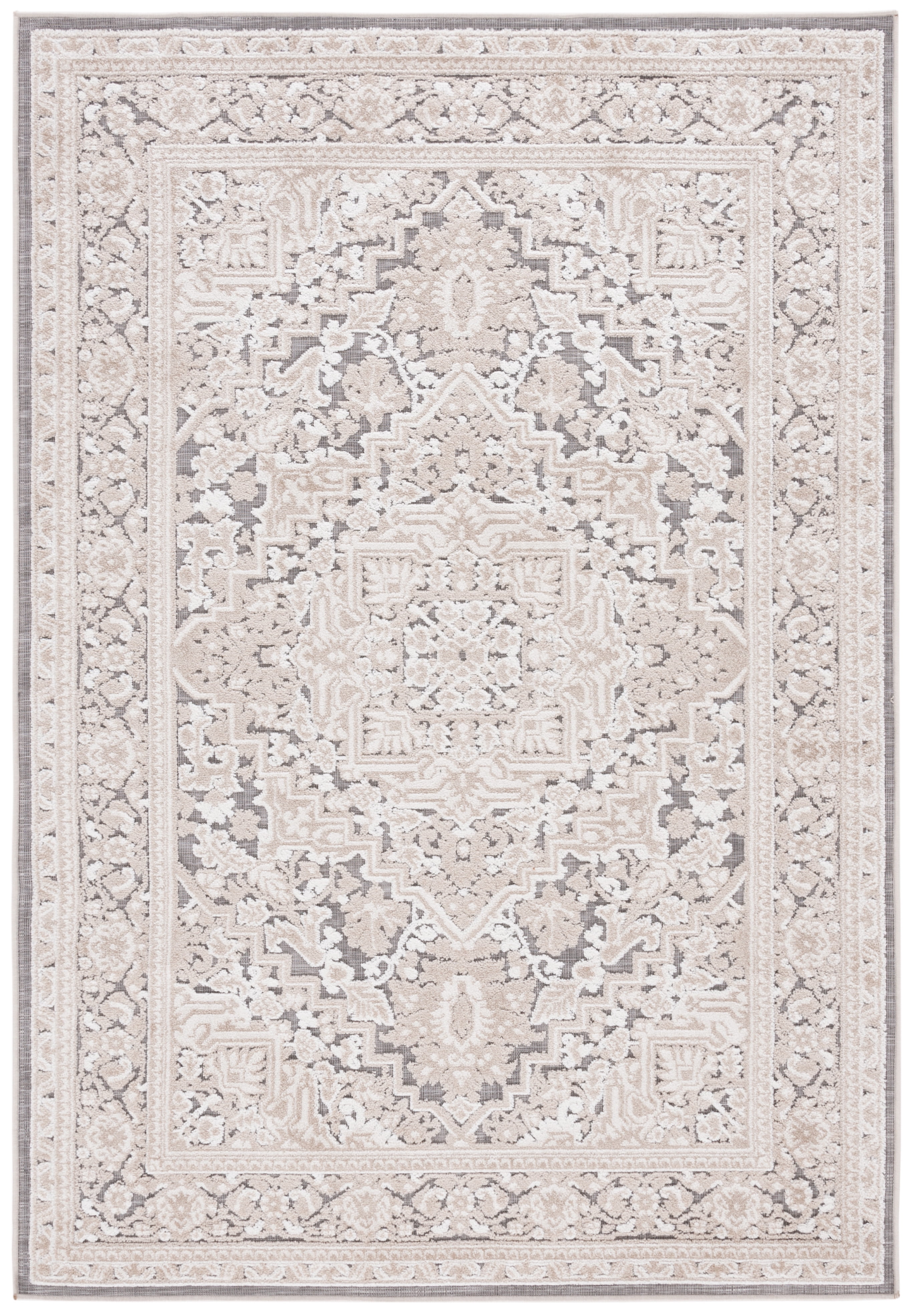 SAFAVIEH Cabana Joshua Medallion Indoor/Outdoor Area Rug, Beige/Ivory, 5'3" x 7'6"