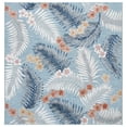 thumbnail image 1 of SAFAVIEH Cabana Kade Botanical Indoor/Outdoor Area Rug, Aqua/Ivory, 4' x 4' Square, 1 of 15