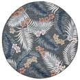 thumbnail image 1 of SAFAVIEH Cabana Kade Botanical Indoor/Outdoor Area Rug, Black/Rust, 6'5" x 6'5" Round, 1 of 12