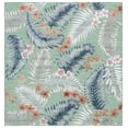 thumbnail image 1 of SAFAVIEH Cabana Kade Botanical Indoor/Outdoor Area Rug, Green/Navy, 6'5" x 6'5" Square, 1 of 14