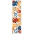 thumbnail image 1 of SAFAVIEH Cabana Kuzman Botanical Indoor/Outdoor Runner Rug, Creme/Red, 2' x 16', 1 of 12