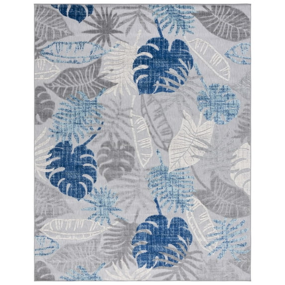 SAFAVIEH Cabana Kuzman Cream/Red 2'X8' Runner Indoor/Outdoor Area Rug Grey/Blue, 8' x 10'