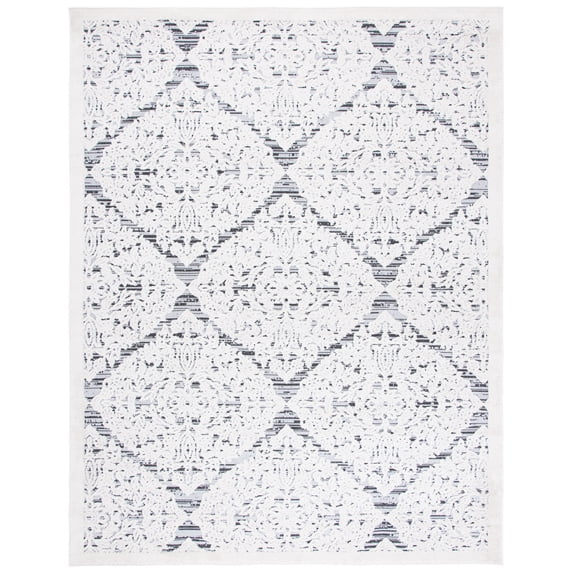 SAFAVIEH Cabana Kyleigh Ivory/Grey 2'2"X9' Runner Indoor/Outdoor Area Rug Ivory/Grey, 9' x 12'