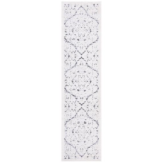 SAFAVIEH Cabana Kyleigh Ivory/Grey 2'2"X9' Runner Indoor/Outdoor Runner Rug Ivory/Grey, 2'2" x 9'