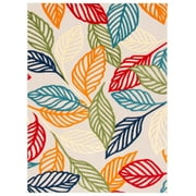 SAFAVIEH Cabana Lindsay Botanical Indoor/Outdoor Area Rug, Ivory/Green, 5'3" x 7'7"