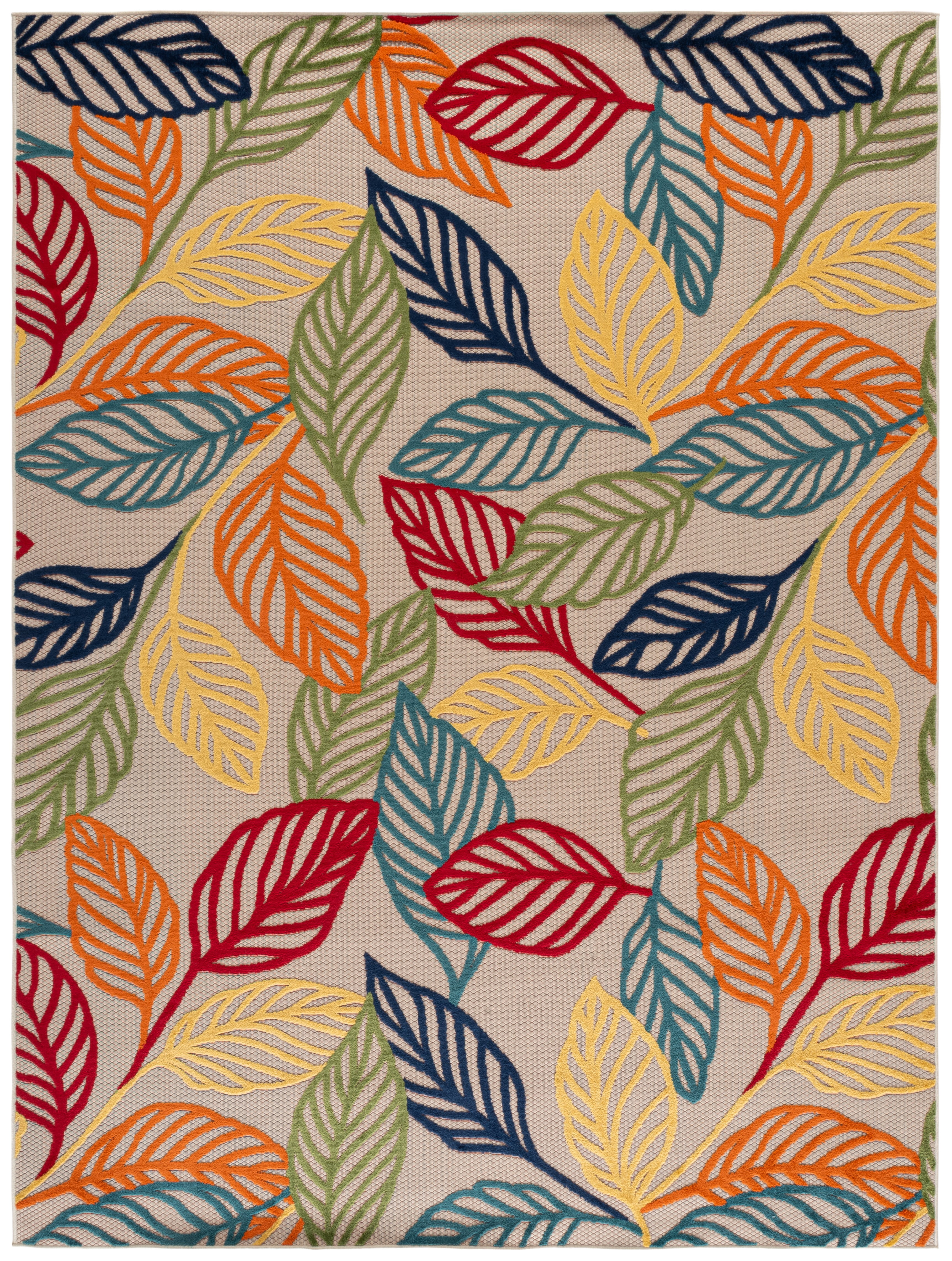 SAFAVIEH Cabana Lindsay Botanical Indoor/Outdoor Area Rug, Ivory/Green, 8' x 10'