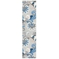 thumbnail image 1 of SAFAVIEH Cabana Lowell Floral Indoor/Outdoor Runner Rug, Grey/Blue, 2'2" x 7', 1 of 14