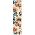 thumbnail image 1 of SAFAVIEH Cabana Lowell Floral Indoor/Outdoor Runner Rug, Ivory/Blue, 2'2" x 11', 1 of 14