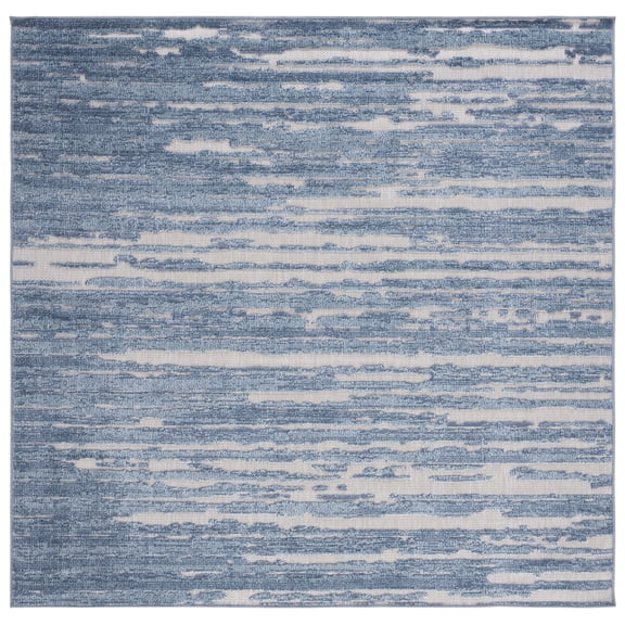 SAFAVIEH Cabana Maisy Indoor/Outdoor Area Rug, Blue/Beige, 7' x 7' Square