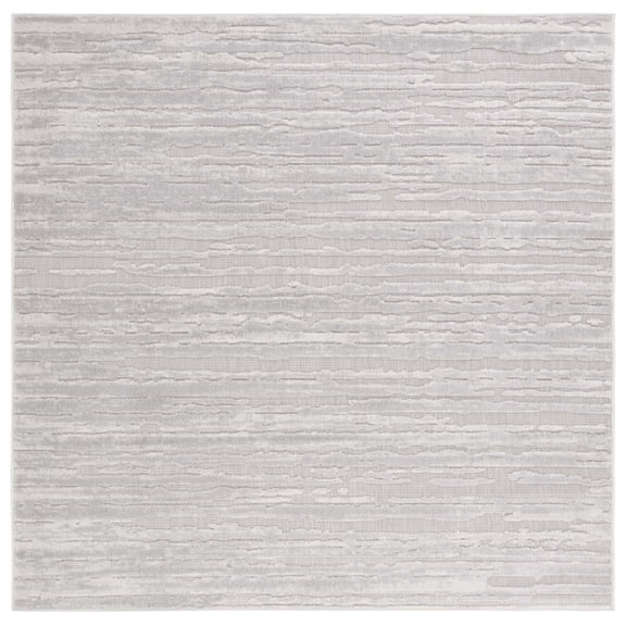 SAFAVIEH Cabana Maisy Indoor/Outdoor Area Rug, Grey/Ivory, 7' x 7' Square