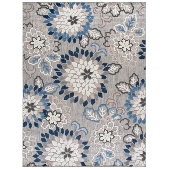 SAFAVIEH Cabana Michelle Floral Indoor/Outdoor Area Rug, Grey/Blue, 8' x 10'