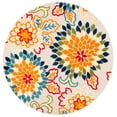 thumbnail image 1 of SAFAVIEH Cabana Michelle Floral Indoor/Outdoor Area Rug, Ivory/Orange, 3' x 3' Round, 1 of 10