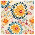 thumbnail image 1 of SAFAVIEH Cabana Michelle Floral Indoor/Outdoor Area Rug, Ivory/Orange, 4' x 4' Square, 1 of 17