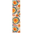 thumbnail image 1 of SAFAVIEH Cabana Michelle Floral Indoor/Outdoor Runner Rug, Ivory/Orange, 2'2" x 7', 1 of 11