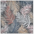 thumbnail image 1 of SAFAVIEH Cabana Oakley Botanical Indoor/Outdoor Area Rug, Black/Rust, 4' x 4' Square, 1 of 17