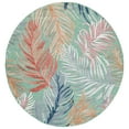 thumbnail image 1 of SAFAVIEH Cabana Oakley Botanical Indoor/Outdoor Area Rug, Green/Rust, 4' x 4' Round, 1 of 12