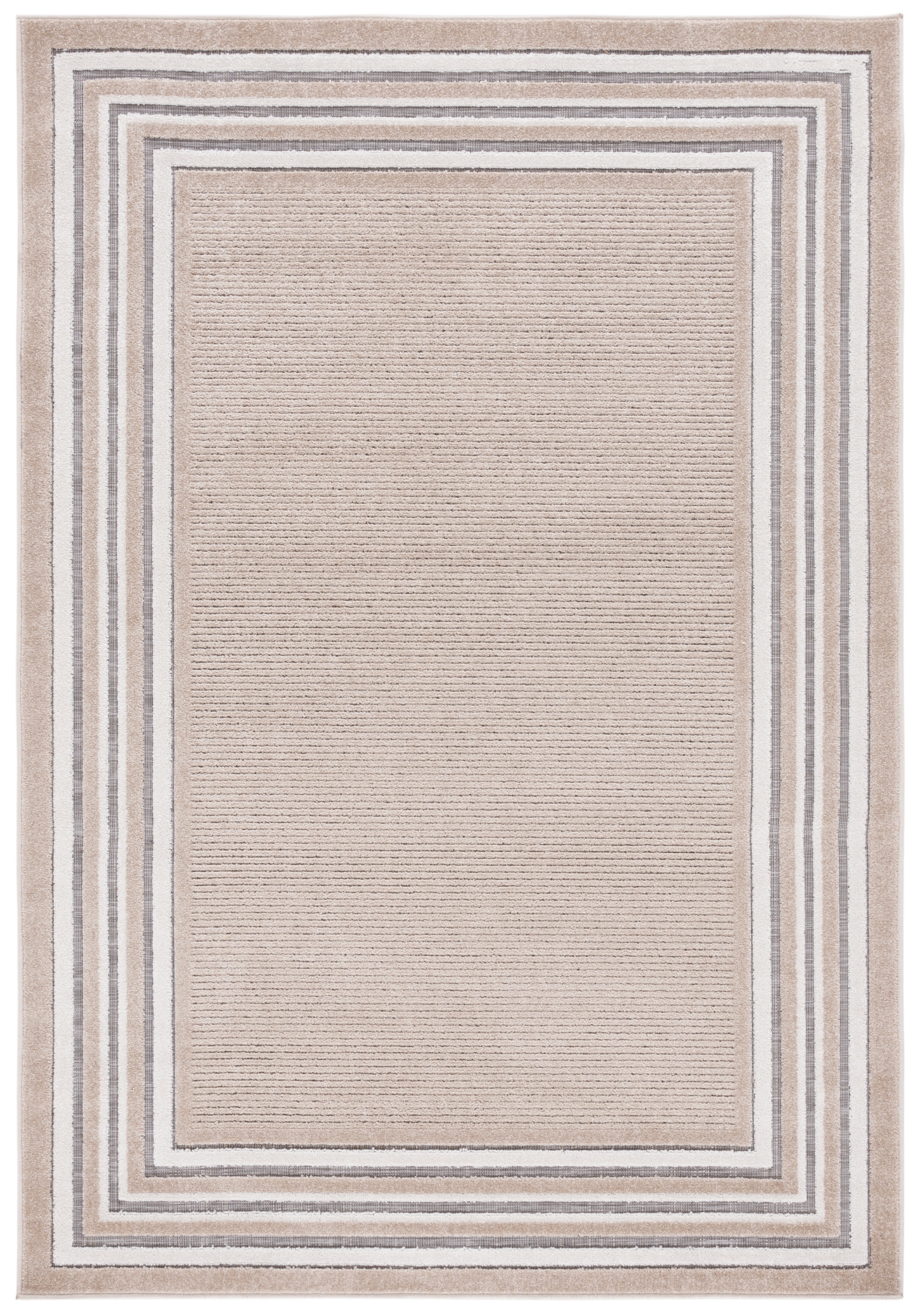 SAFAVIEH Cabana Rado Bordered Indoor/Outdoor Area Rug, Beige/Ivory, 4' x 6'
