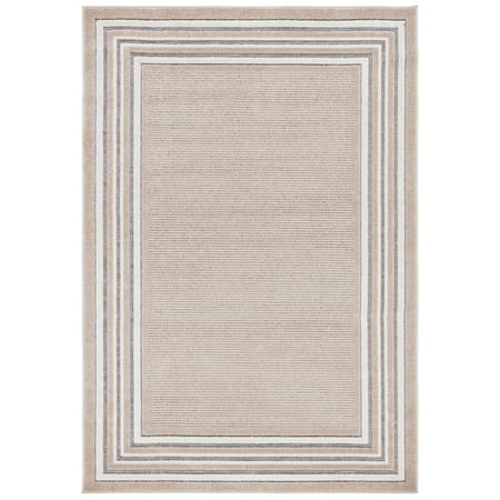 SAFAVIEH Cabana Rado Bordered Indoor/Outdoor Area Rug, Beige/Ivory, 9' x 12'