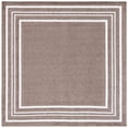 thumbnail image 1 of SAFAVIEH Cabana Rado Bordered Indoor/Outdoor Area Rug, Brown/Ivory, 6'7" x 6'7" Square, 1 of 16