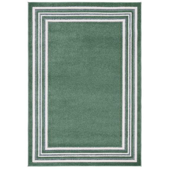 SAFAVIEH Cabana Rado Bordered Indoor/Outdoor Area Rug, Green/Ivory, 8' x 10'