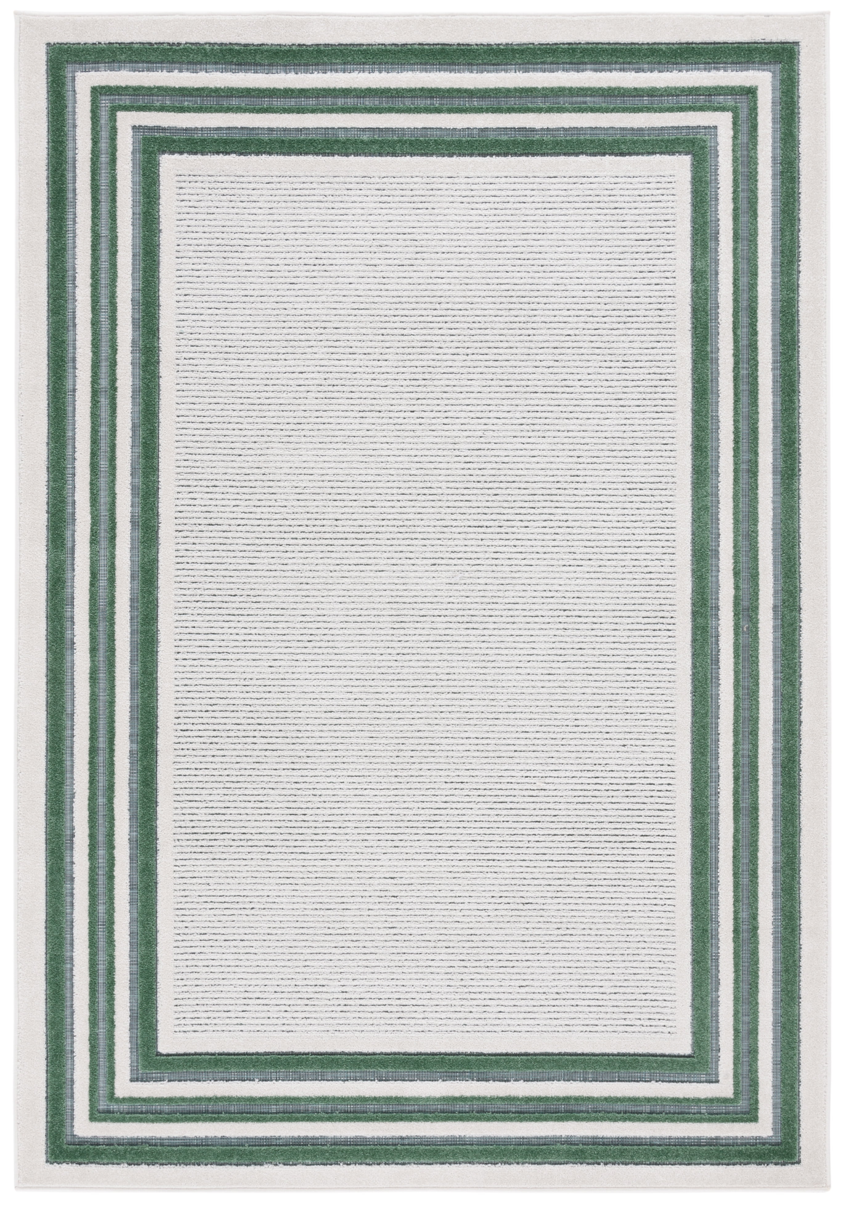 SAFAVIEH Cabana Rado Bordered Indoor/Outdoor Area Rug, Ivory/Green, 8' x 10'