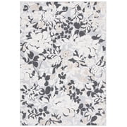 SAFAVIEH Cabana Rayen Floral Indoor/Outdoor Area Rug, Ivory/Charcoal, 6' x 9'
