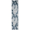 thumbnail image 1 of SAFAVIEH Cabana Rosario Botanical Indoor/Outdoor Runner Rug, Grey/Navy, 2' x 10', 1 of 12