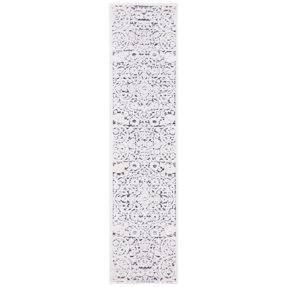 SAFAVIEH Cabana Ruadhan Geometric Indoor/Outdoor Runner Rug, Ivory/Grey, 2'2" x 7'