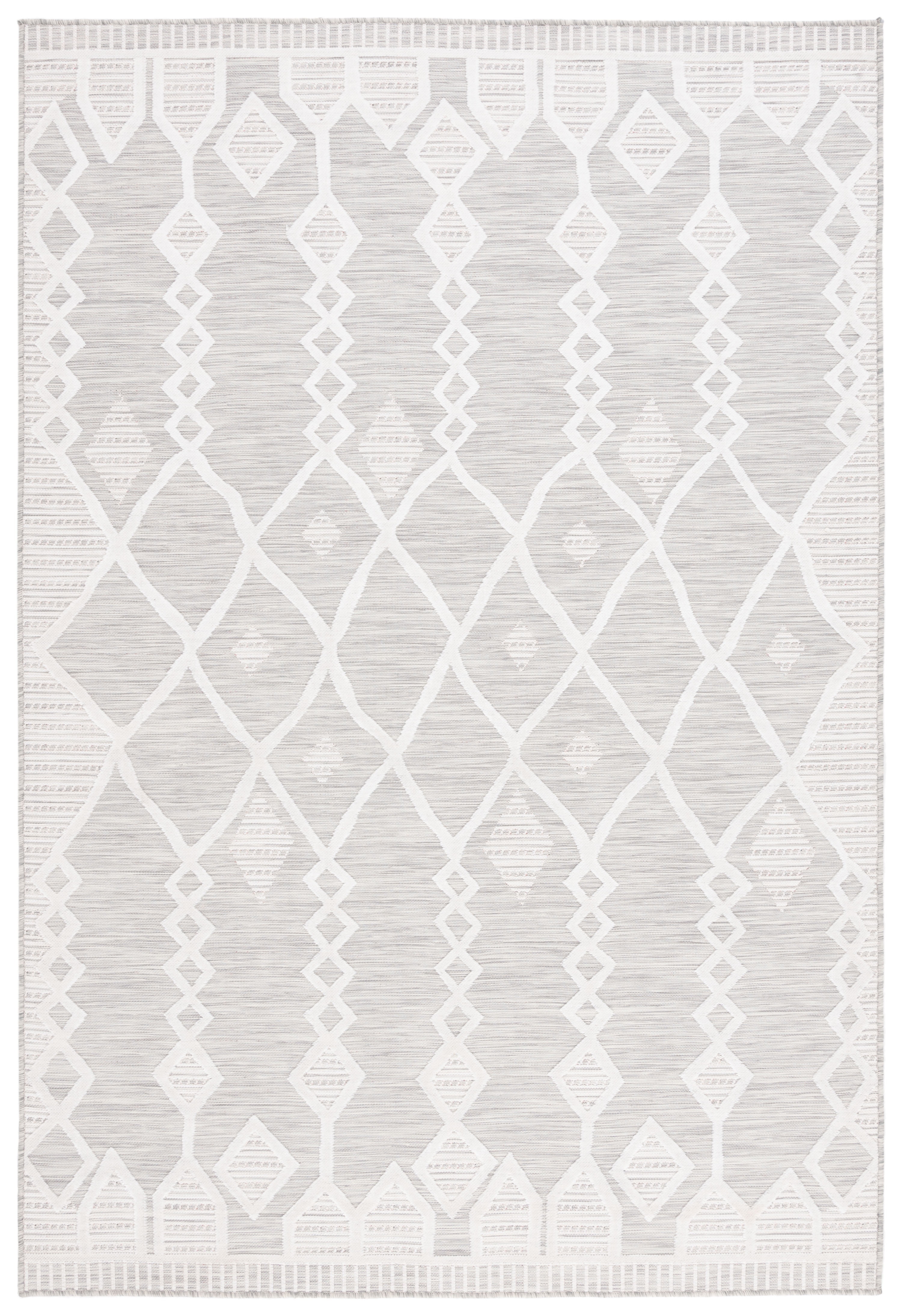 SAFAVIEH Cabana Salim Geometric Indoor/Outdoor Area Rug, Grey/Ivory, 5'1" x 7'6"