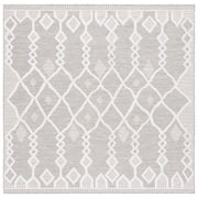 SAFAVIEH Cabana Salim Geometric Indoor/Outdoor Area Rug, Grey/Ivory, 6'5" x 6'5" Square