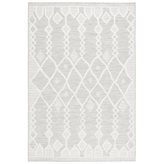 SAFAVIEH Cabana Salim Geometric Indoor/Outdoor Area Rug, Grey/Ivory, 8' x 10'
