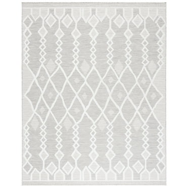 SAFAVIEH Cabana Salim Geometric Indoor/Outdoor Area Rug, Grey/Ivory, 9' x 12'