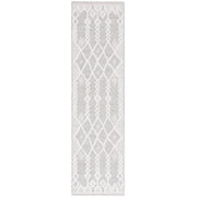 SAFAVIEH Cabana Salim Geometric Indoor/Outdoor Runner Rug, Grey/Ivory, 2' x 8'