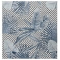 thumbnail image 1 of SAFAVIEH Cabana Salima Botanical Indoor/Outdoor Area Rug, Ivory/Navy, 6'5" x 6'5" Square, 1 of 12