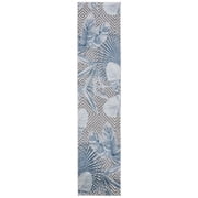 SAFAVIEH Cabana Salima Botanical Indoor/Outdoor Runner Rug, Ivory/Navy, 2' x 10'