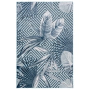 SAFAVIEH Cabana Salima Indoor/Outdoor Area Rug, Aqua/Navy, 5' x 8'