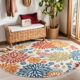 thumbnail image 1 of SAFAVIEH Cabana Siomha Floral Indoor/Outdoor Area Rug, Creme/Red, 6'7" x 6'7" Round, 1 of 7