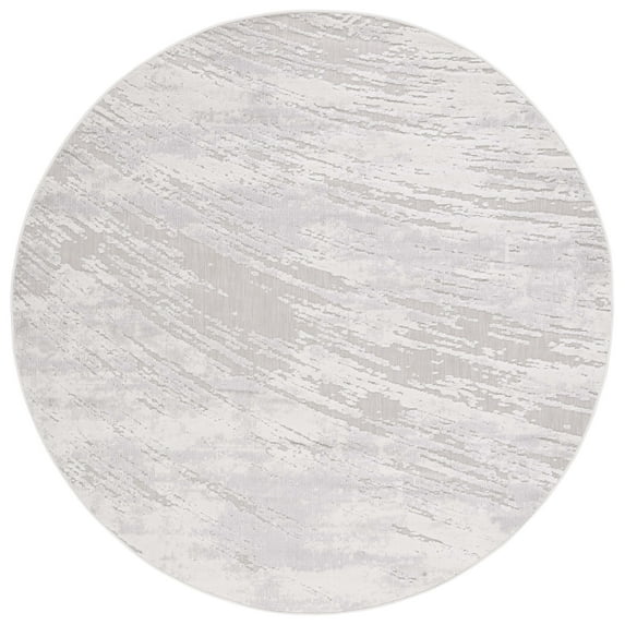 SAFAVIEH Cabana Skyler Indoor/Outdoor Area Rug, Grey/Ivory, 7' x 7' Round