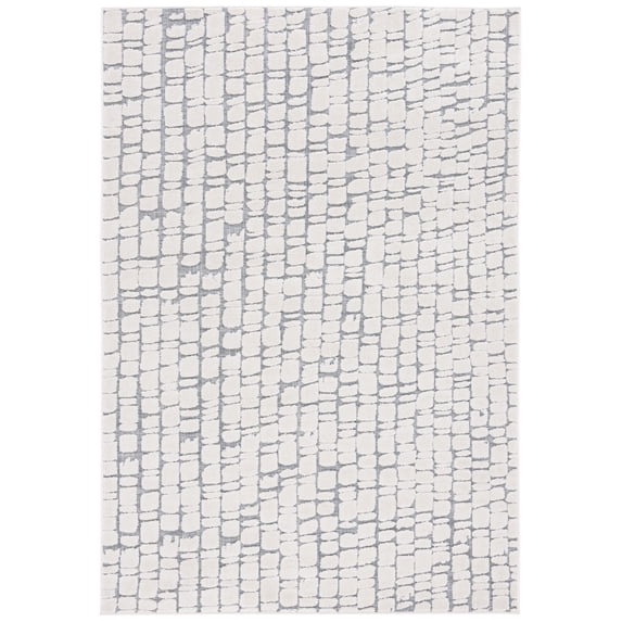 SAFAVIEH Cabana Tamsen Geometric Indoor/Outdoor Area Rug, Ivory/Grey, 8' x 10'