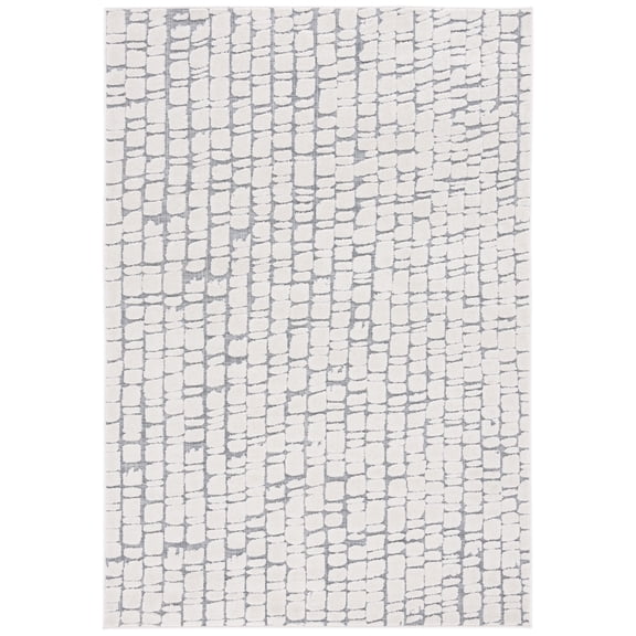 SAFAVIEH Cabana Tamsen Geometric Indoor/Outdoor Area Rug, Ivory/Grey, 8' x 10'
