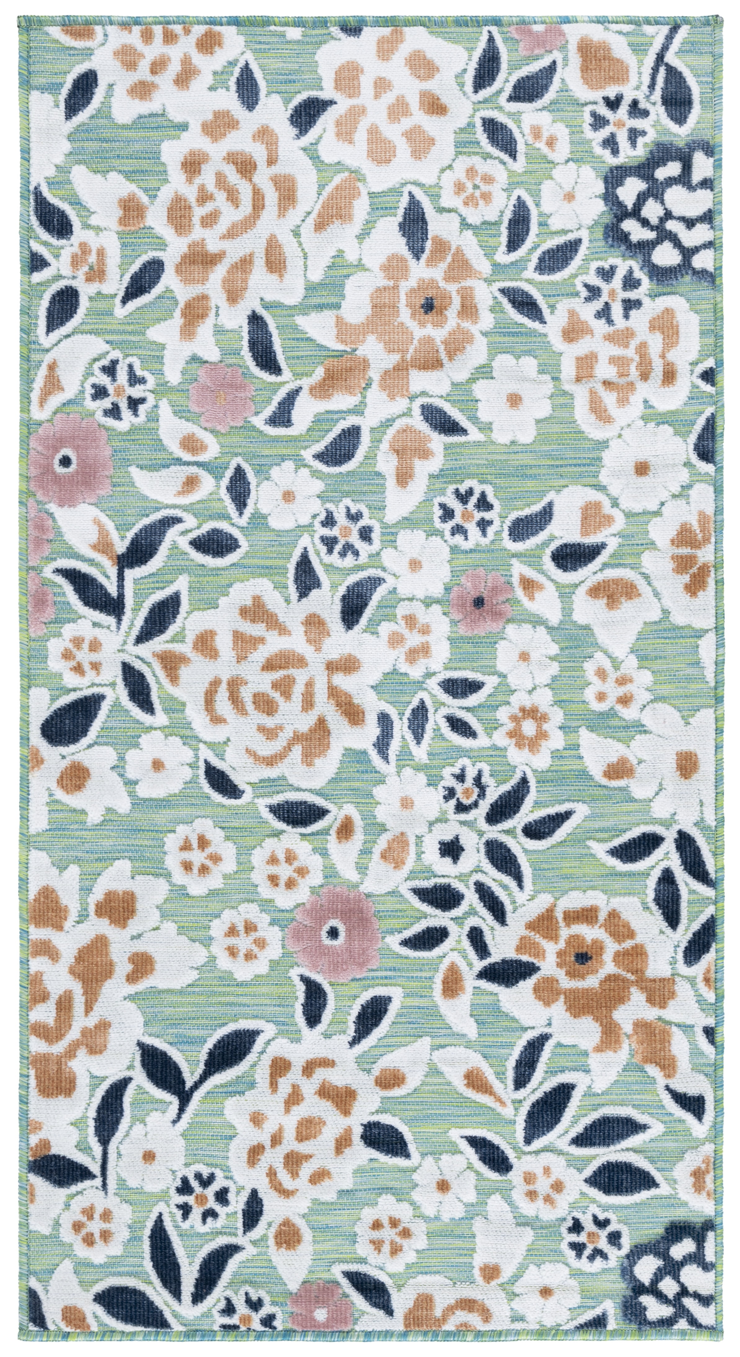 SAFAVIEH Cabana Tobias Floral Indoor/Outdoor Area Rug, Green/Navy, 2'7 ...