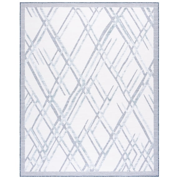 SAFAVIEH Cabana Tylar Diamond Indoor/Outdoor Area Rug, Ivory/Navy, 9' x 12'