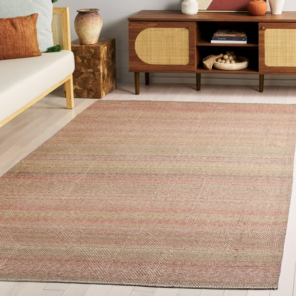 SAFAVIEH Cabo Fernando Striped Area Rug, Red/Sage, 5' x 8'