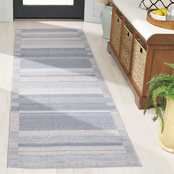 SAFAVIEH Cabo Lyla Striped Runner Rug, Blue/Purple, 2'3" x 8'