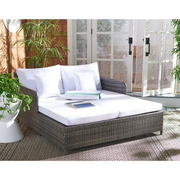 SAFAVIEH Cadeo Outdoor Patio Daybed, Grey/White
