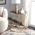 SAFAVIEH Cagney Glass Top Round Accent Table Gold / Black - Walmart.com