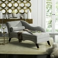 thumbnail image 1 of Safavieh Caiden Retro Chic Velvet Wood Chaise with Pillow, Indoor, Grey Velvet, 1 of 7